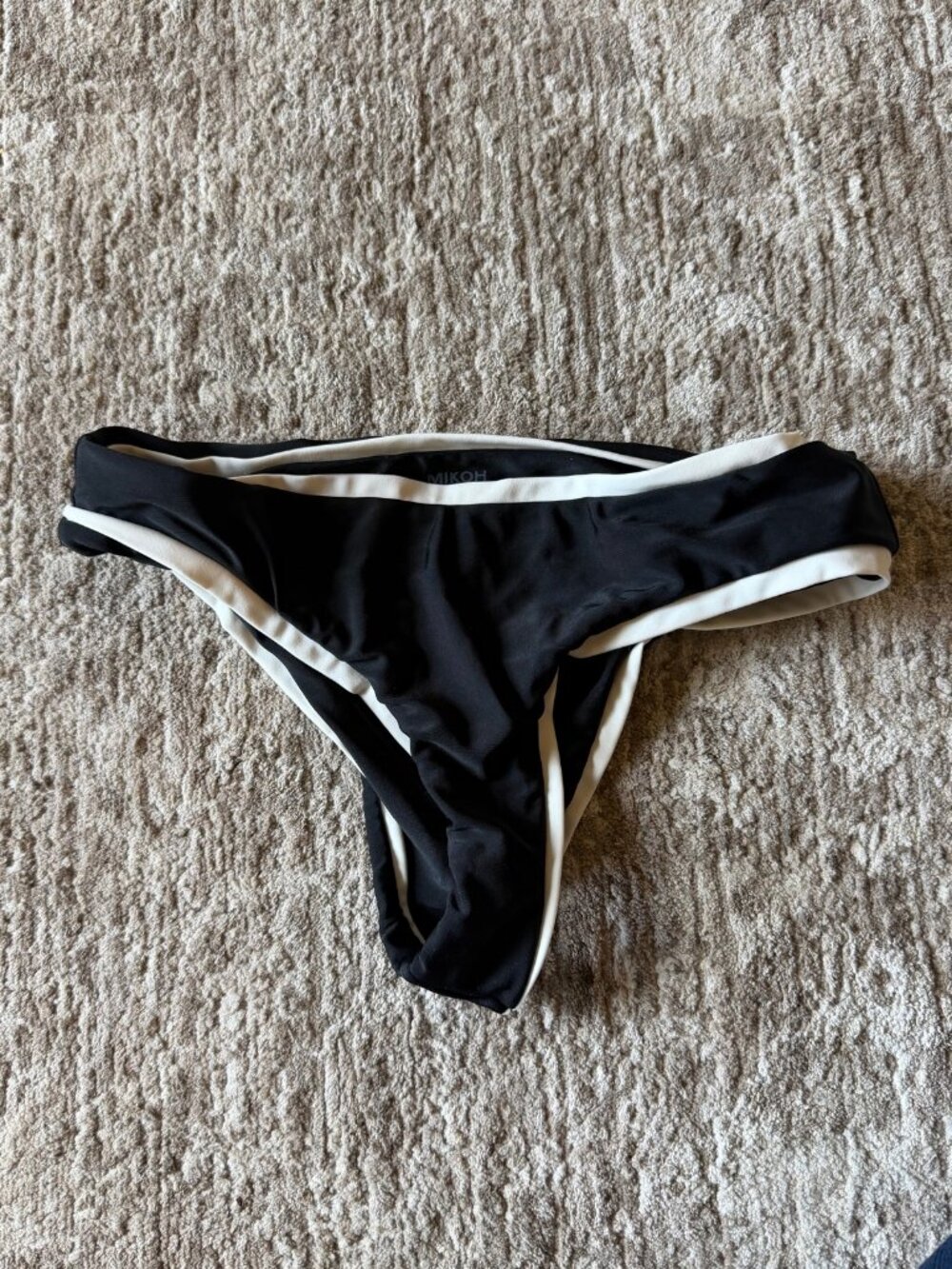 MIKOH Black Bikini Bottom with White Trim - M